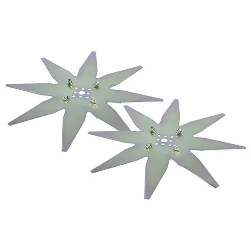 vhbw 2x Ersatz-Messer (8-Stern) Ersatz für Zucchetti 200Z05100A, LIZARD für Rasenmäher - Ersatzklinge Grau, Stahl