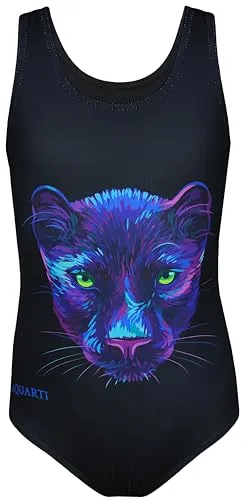 Aquarti Mädchen Badeanzug mit Ringerrücken und Delfin-Print - Badeanzüge für Mädchen, chlorbeständig und schnelltrocknend, ideal für Strandurlaub und Schwimmunterricht mit perfekter Passform und Bewegungsfreiheit.