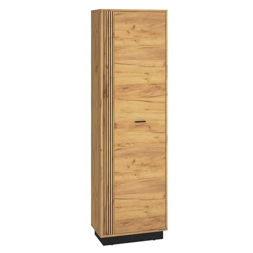 Lomadox Flur Garderobe Schrank in Gold Craft Eiche - Garderobenschrank mit modernem Design und hochwertiger Gold Craft Eiche Optik, ideal für einen stilvollen Eingangsbereich. Mit 1 Tür und 2 Einlegeböden für optimale Stauraumgestaltung.