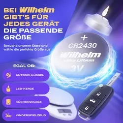 Wilhelm CR2430 Blister Lithium Knopfzellen 2 x