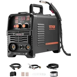 VEVOR MIG Schweißgerät 130A - 3-in-1 Schweißmaschine - Schweißgeräte mit hoher Leistung für MIG, MMA und Lift TIG, ideal für vielseitige Anwendungen. IGBT-Technologie sorgt für verbesserte Sicherheit und einfache Bedienung.