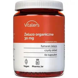 Vitaler's organisches Eisen 30 mg - 60 Kapseln, Vegan, 2 Monate Nahrungsergänzung Keine Konservierungsstoffe, reine Zusammensetzung
