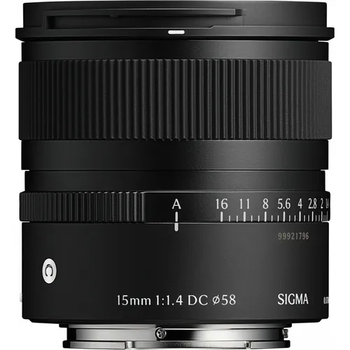Sigma 15mm f/1,4 DC Contemporary für Fujifilm X - Hochwertiges Weitwinkelobjektiv mit f/1,4 Blende für kreative Fotografie. Ideal für Landschafts- und Architekturfotografie, bietet es eine hervorragende Bildqualität und vielseitige Einsatzmöglichkeiten.