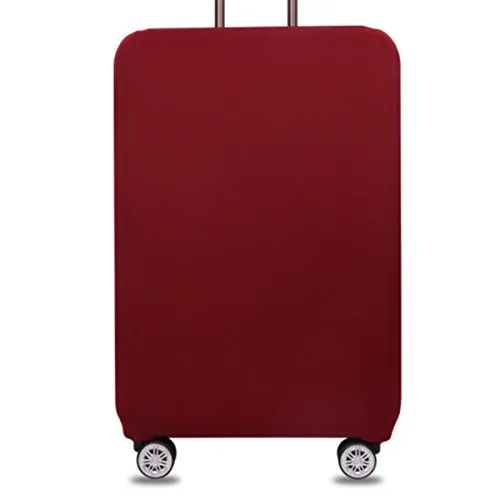YianBestja Elastisch und Einfarbig Kofferhülle Koffer Abdeckung Schutzhülle Kofferschutzhülle Kofferbezug Luggage Gepäck Cover mit Band und Klettverschluss (Weinrot, M (22-24 Zoll))