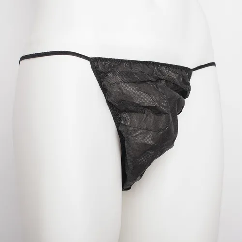 Einweg String Tanga für Herren in Schwarz - Bequemer Einweg String Tanga für Herren, ideal für Hygiene &amp; Einwegverwendung. Praktisch für Reisen oder besondere Anlässe.