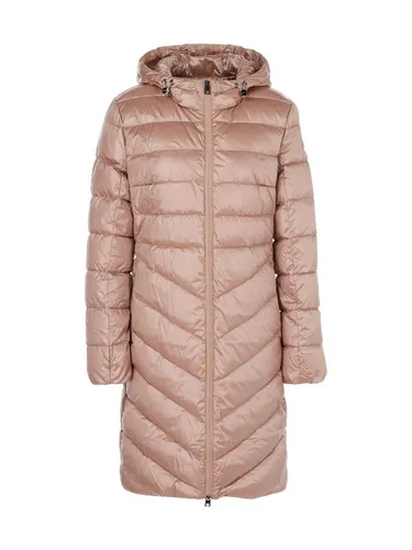 Marc Cain Damen Steppmantel mit Kapuze 38 - Stylischer kurzer Kapuzenmantel in A-Linie, ideal für feminine Looks. Mit Tunnelzug in der Taille und praktischen Zipptaschen. Aus recycelten Materialien gefertigt, bietet er umweltbewusste Mode mit modernem Design.