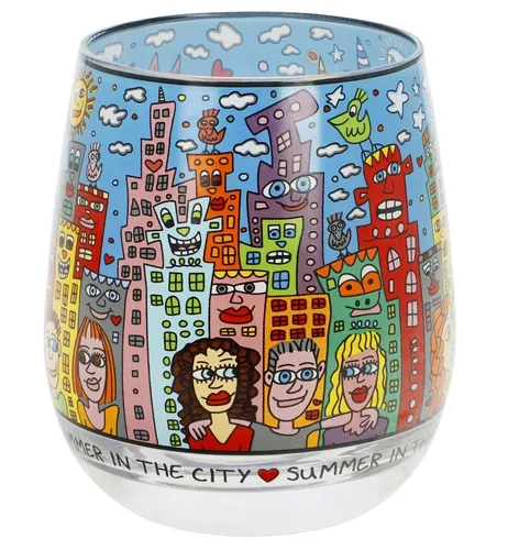 Goebel James Rizzi Windlicht summer in the City 26103461 Glas mundgeblasen