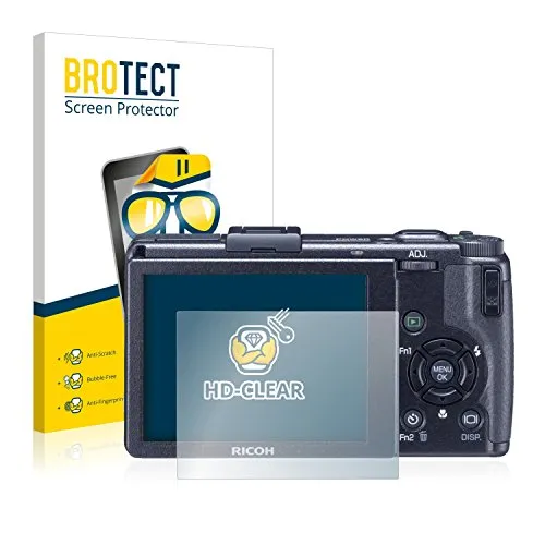 BROTECT (2 Stück Schutzfolie für Ricoh GR Digital III (2009-2011) Displayschutz Folie Made in Germany, Ultra-Klar