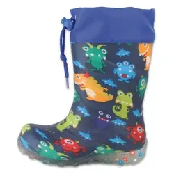 Beck Jungen Blinking Monsters Schneestiefel, Blau, 35 EU - Robuste Schneestiefel mit blinkenden Lichtern, ideal für kalte Tage und spielerische Abenteuer im Schnee.