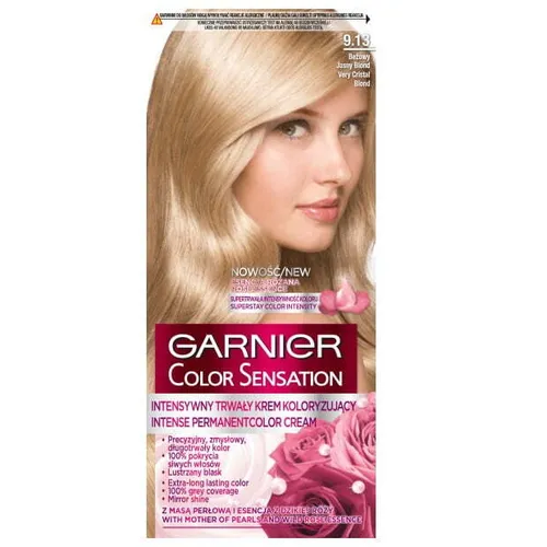 Garnier Color Sensation Haarfarbe 9.13 Krystaliczny Be?owy - Permanente Haarfarbe für Damen, bietet strahlende Farbtiefe und intensive Pflege für glänzendes, gesundes Haar.