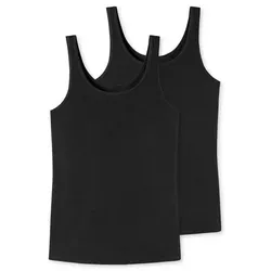 Uncover by Schiesser Damen 2PACK Trägertop Unterwäsche, schwarz, M - Unterhemden & BH-Hemden für Damen, kostengünstiges Doppelpack aus der beliebten Schiesser-Serie "Uncover" mit hochwertiger Verarbeitung für ein bequemes Tragegefühl.