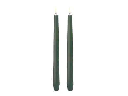 UYUNI Lighting LED-Stabkerze Smooth Olive Green 2er-Set 25cm - 2er-Set LED-Stabkerzen mit realistischem Flammeneffekt in Smooth Olive Green. Ideal für stilvolle Dekoration und sorgt für eine gemütliche Atmosphäre – ganz ohne offene Flamme.