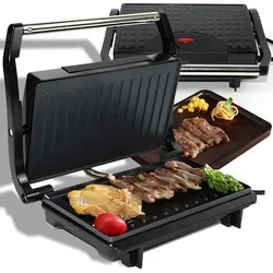 Retoo Kontaktgrill 750W - Elektrogrill mit antihaftbeschichteten Platten, ideal für Sandwiches, Steak und mehr. Kompaktes Design für einfache Lagerung und schnelle, gesunde Zubereitung.