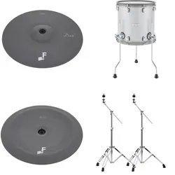 Efnote Expansion Pack 3 - Erweiterungsset für E-Drums, inklusive doppellagiger Mesh Heads und 360°-spielbaren Beckenpads für ein realistisches Spielerlebnis auf der Bühne.