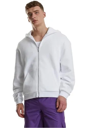 Urban Classics Damen Fluffy Zip Hoody Sweatshirt, Weiß, XL EU - Hochwertiger Fluffy Zip Hoody aus 70% Baumwolle für ein angenehmes Tragegefühl. Der lässige Oversize-Schnitt und die praktische Kängurutasche machen ihn zum perfekten Begleiter für entspannte Tage.