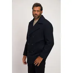 JP1880 Funktionsjacke Caban wasserabweisender Wollmix Knopfleiste blau 7XL