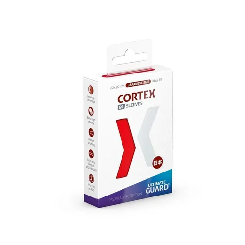 Ultimate Guard Cortex Sleeves Japanese Size (60) - 62x89mm, rote Hüllen für perfekten Schutz deiner Sammelkarten, hohe Transparenz und ideal für Spieleabende oder Turniere
