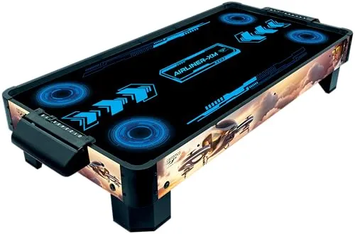 Carromco Airhockey-Tisch Airliner-XM – Kompakter Spieltisch für Action - Erlebe rasante Airhockey-Matches mit dem CARROMCO Airliner-XM! Kompakte 102×51 cm Spielfläche, stabiles Holz-Design und cooles Aircraft-Design. Inklusive Zubehör für sofortigen Spielspaß!