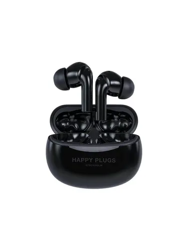 Happy Plugs JOY Pro ANC True Wireless In-Ear Kopfhörer - Schwarz - Kopfhörer mit fortschrittlicher Geräuschreduzierung, bis zu 25 Stunden Akkulaufzeit und schweißresistentem Design für aktiven Lebensstil.