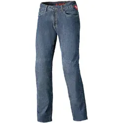 Held Biker Fashion Motorradhose San Diego mit Knieprotektoren - Die Held San Diego Motorradhose kombiniert robusten Denim mit höhenverstellbaren Soft-Protektoren für optimalen Schutz. Ideal für den täglichen Einsatz auf dem Motorrad, mit praktischen Außentaschen und der Möglichkeit zur Nachrüstung von Hüftprotektoren.