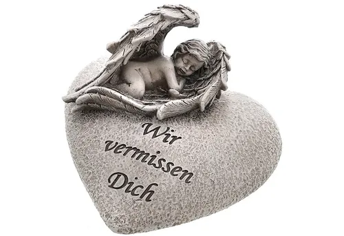 Annastore Gartenfigur Besinnliche Grabdeko zur Erinnerung - Frostfeste und witterungsbeständige Grabdeko aus Kunstharz. Diese stilvolle Figur mit Engel eignet sich perfekt zur Erinnerung an Ihre Liebsten und verleiht jedem Grab eine besondere Note.