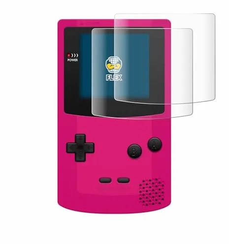 BROTECT 2 Stück Full-Cover Schutzfolie für Nintendo Gameboy Color Full-Screen Displayschutz-Folie [3D Curved, Anti-Fingerprint, Kristall-Klar]