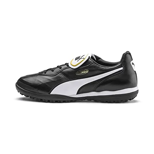 PUMA Unisex King TOP TT Fußballschuhe, Black White, 47 EU - Fußballschuhe aus K-Leder mit umschlagbarer Zunge, ideal für Leistung und Komfort auf dem Platz - perfekt für alle Fußballenthusiasten!