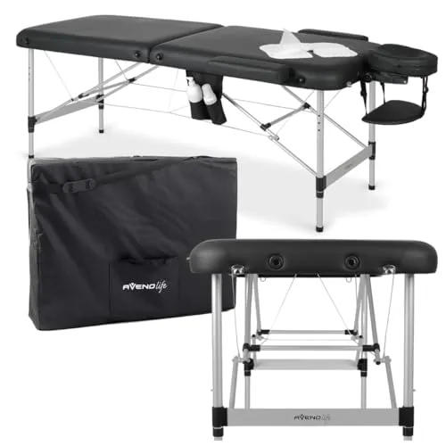 Habys Massageliege Nadia Mobile - Tragbare Kosmetik- und Tattooliege - Massageliege aus Aluminium, 60 cm breit und 185 cm lang, ideal für mobile Anwendungen und professionelle Behandlungen.