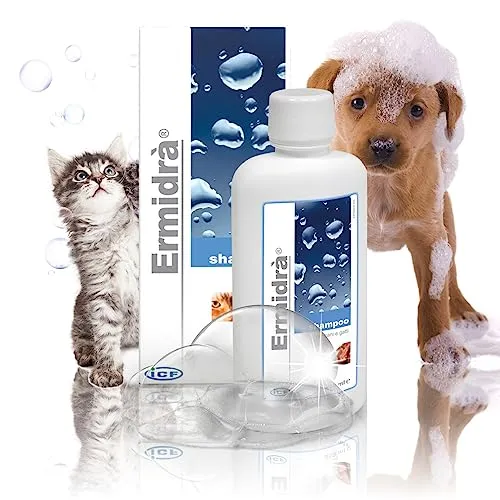 Ermidra Shampoo 250 ml für Hunde & Katzen - Mild reinigendes Shampoo für empfindliche Haut von Hunden und Katzen. Es spendet Feuchtigkeit und pflegt das Fell, ideal auch für Welpen.
