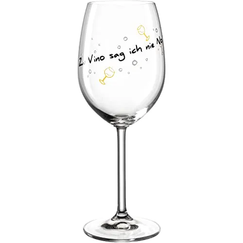 Leonardo Presente Wein-Glas 'Zu Vino sag ich nie No' - Spülmaschinenfestes Wein-Glas mit elegantem Motiv und robustem Design. Perfekt für Rot- und Weissweine, ideal als Geschenk zu besonderen Anlässen.