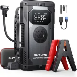 Buture KFZ Batterieladegerät, Auto Starthilfe Powerbank mit Luftkompressor, 150PSI 4000A (alle Benziner/10 l Diesel),BETA06
