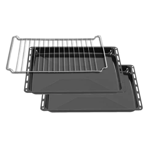 ICQN Backblech Set 422 x 370 x 30 - Hochwertiges Ofenblech Set mit Gitter, kratzfest und rostfrei. Passend für viele Marken wie Electrolux und AEG. Leicht zu reinigen und langlebig für perfekte Backergebnisse.