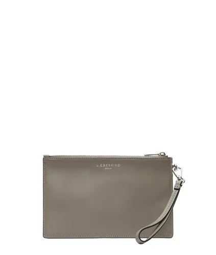Kosmetiktasche LIEBESKIND BERLIN "Pouch Accessories OTHER SLGs/ SOFT NAPPA", Damen, Gr. B/H/T: 22,5cm x 14cm x 0,5cm, grau (neutral gray), Leder, Taschen