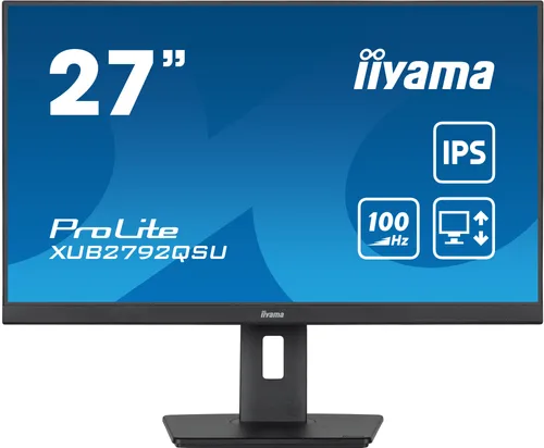 iiyama PROLITE XUB2792QSU-B6 - 27-Zoll QHD-Monitor mit höhenverstellbarem Design und ultra-scharfer Bildqualität für mehr Komfort und Produktivität im Büro oder Zuhause