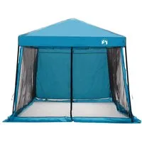 vidaXL Camping-Zelt-Set mit Dach 2 pcs Blau - Praktisches Camping-Zelt-Set für entspannte Sommerabenteuer. Leichtes und robustes Material sorgt für Komfort und Schutz im Freien. Ideal für Garten und Terrasse, einfach aufzubauen und zu verstauen.