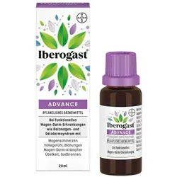Iberogast ADVANCE 20 ml - Pflanzliches Durchfallmittel zur Linderung von Magen-Darm-Beschwerden wie Völlegefühl und Sodbrennen. Beruhigt den Verdauungstrakt mit einer speziellen Kombination aus sechs Heilpflanzen.