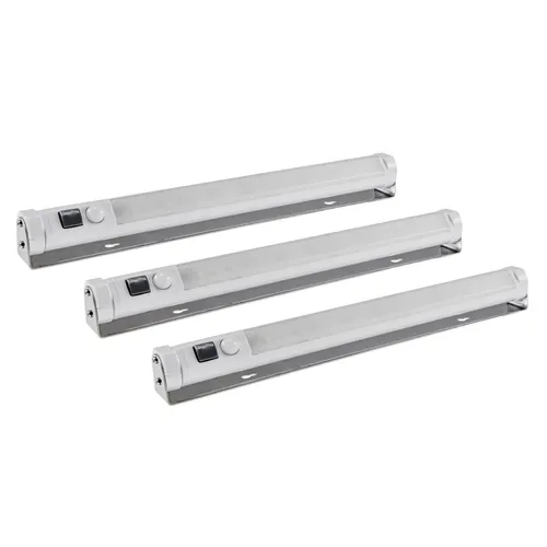 ChiliTec LED Unterbauleuchte 3er Set mit Bewegungsmelder - Praktisches 3er Set LED Unterbauleuchten für flexible Beleuchtung. Ideal für Schränke und Vitrinen, kabellos und mit integrierten Bewegungsmelder für automatisches Licht. Kompakt und einfach zu montieren.