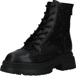 Schnürstiefelette STEVE MADDEN - Edgy Glamour für Damen - Wanderschuhe mit stylischem Design, kombiniert schwarzes Mesh und glitzernde Details für einen einzigartigen Look. Die markante Profilsohle sorgt für Trittsicherheit und Komfort im Alltag.