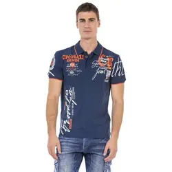 Cipo & Baxx Poloshirt mit markantem Print blau M (50)