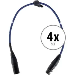 Pronomic Stage DMX3-0,5 DMX-Kabel Set (4x 0,5m) - Professionelles DMX-Kabel-Set mit 4 Kabeln, XLR-Anschlüssen und Goldkontakten für störungsfreie Übertragung – ideal für Lichtsteuerung bei Events.