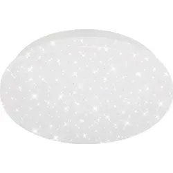 LED Deckenleuchte Deckenlampe Sternendekor 8 W weiß Metall Ø22cm Briloner - Weiß