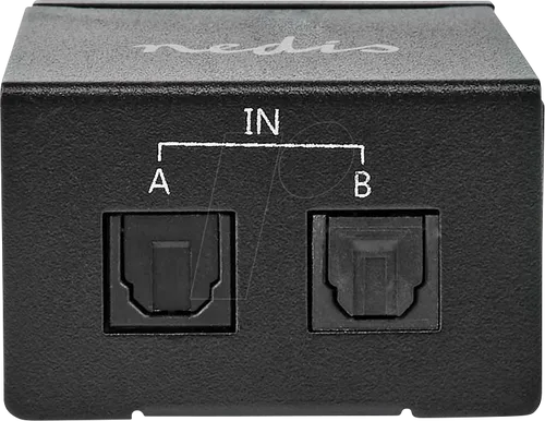 Nedis ASWI2512BK Audio Switch - Lautsprecherkomponenten mit zwei Eingängen und einem Ausgang, ideal für flexible Audioverbindungen und einfaches Umschalten zwischen Geräten.