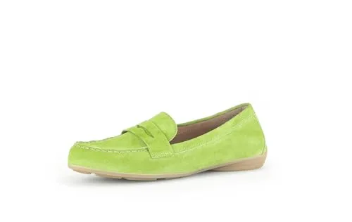 Gabor Mokassins Damen 31373533373136 - Bequeme Slipper in Granny Green - Slipper & Loafer aus hochwertigem Rauleder mit Gabor Best Fitting für höchsten Tragekomfort und rutschfester, flexibler Laufsohle - ideal für Alltag und besondere Anlässe.