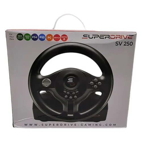 Superdrive SV 200 Steering Wheel - Lenkrad mit Pedalset für PS4, 180° Drehwinkel, programmierbar und cross-platform kompatibel