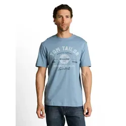 TOM TAILOR T-Shirt mit großem Logofrontprint blau M (48)
