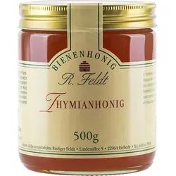 Thymian Honig, 500g - Haltbare Lebensmittel: Zähflüssiger Thymian Honig, reich an Aromen und ideal als Brotaufstrich oder für Tees.