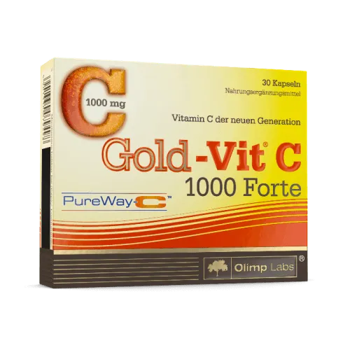 Gold-Vit® C 1000 Forte - Hochdosiertes Vitamin C - Vitamin C Nahrungsergänzungsmittel mit PureWay-C™, unterstützt das Immunsystem und sorgt für maximale Bioverfügbarkeit. Ideal für eine gesunde Lebensweise.