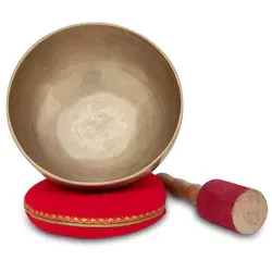 XDrum Omshanti Klangschale 20 cm Komplett Set - Esoterik: Handgehämmerte Klangschale aus 7 Metallen, ideal für Meditation und Therapie, inklusive Kissen und Schlägel im Spar-Set.