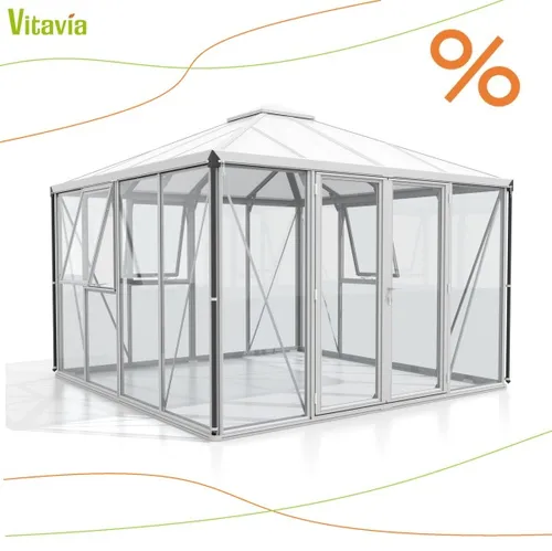 Vitavia Gewächshaus-Pavillon "Fortuna" mit Zubehör - Garten-Zubehör: Aktionsangebot mit über 100 Euro Zubehör, inklusive Hygrometer und Min-Max-Thermometer für optimale Pflanzenpflege.