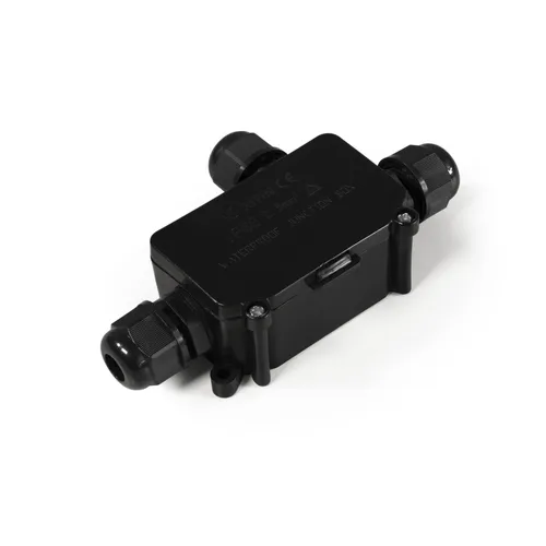 Abzweigdose IP65, 1 Ein- und 2 Ausgänge - Steckdosen- & Schalterteile, ideal für Außenbereich und Feuchträume, schützt Kabel mit IP65 und UV-beständigem Kunststoff, für Querschnitte von 0,5-2,5mm².